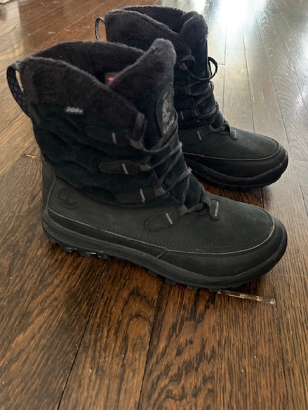 Timberland Woodhaven Mid WP Insulated Women's Winter Boot Black Size 7 M US
